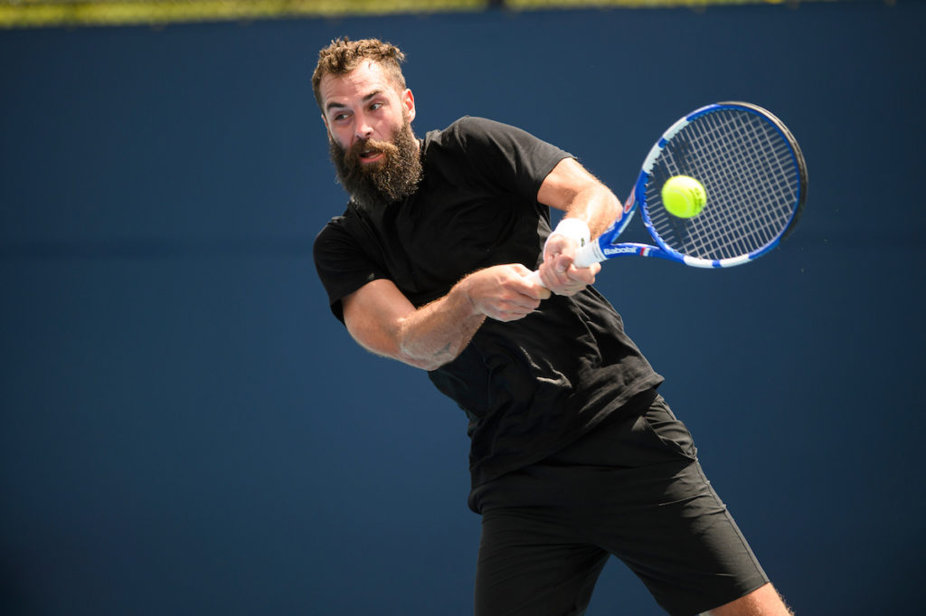 Benoit Paire hits a backhand