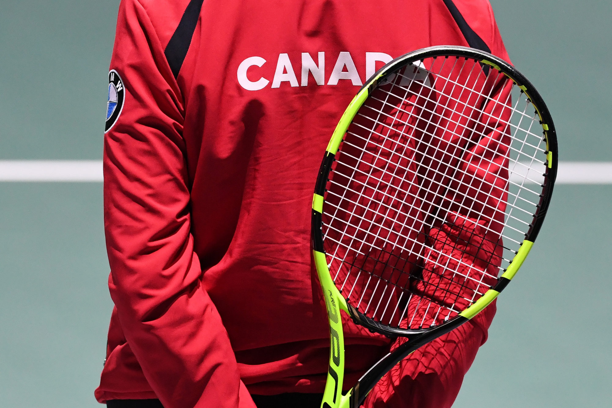 L'essentiel travail du cordeur au tournoi de tennis de Québec