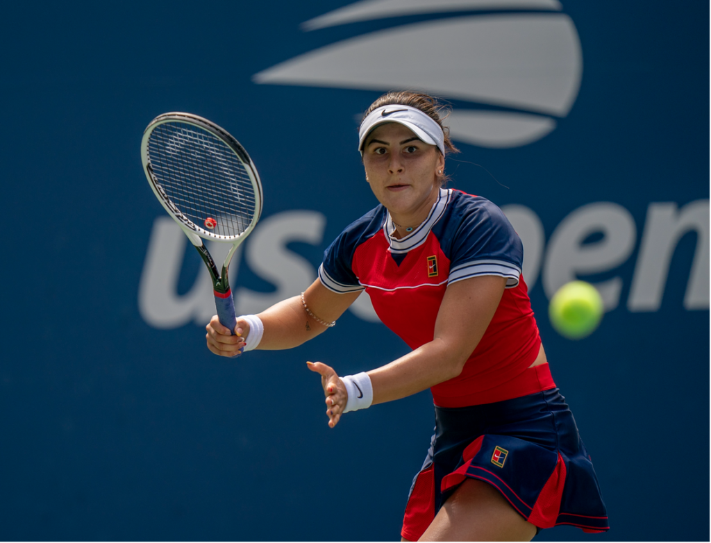 Bianca Andreescu prepares for forehand us open