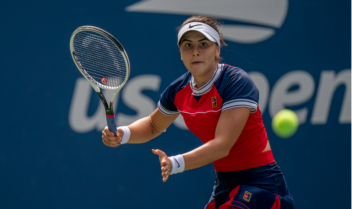Bianca Andreescu prepares for forehand us open