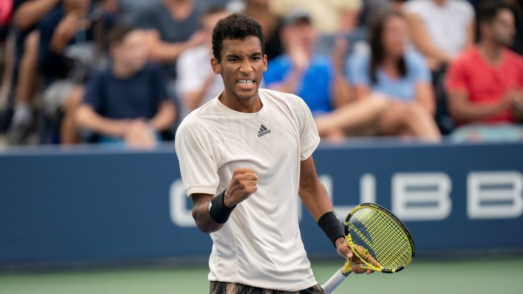 Auger-Aliassime fist pump us open