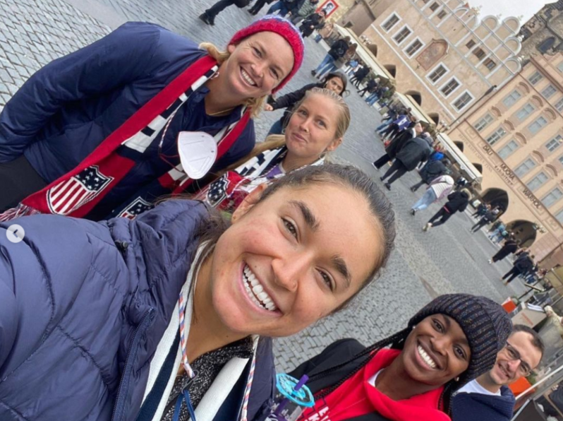 Team USA takes a selfie in Prague