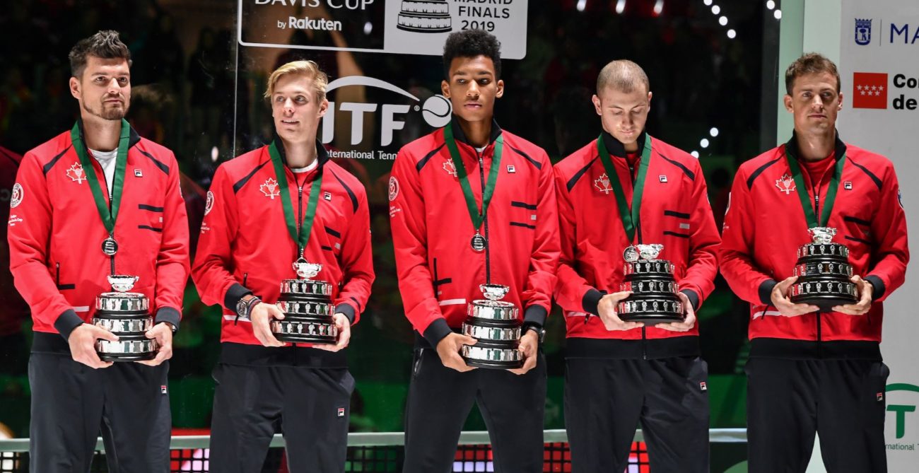 The Davis CUp tesm in 2019 with runner-up trophies