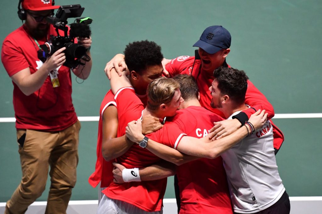 Team Canada at the Davis Cup in 2019