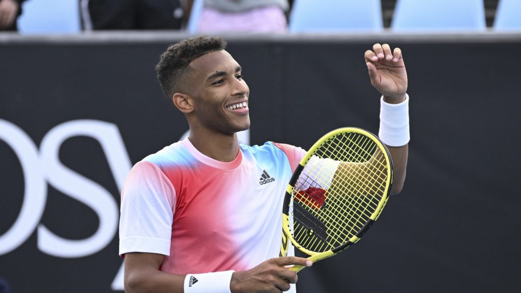 Felix Auger-Aliassime fist pump Australian Open 2022