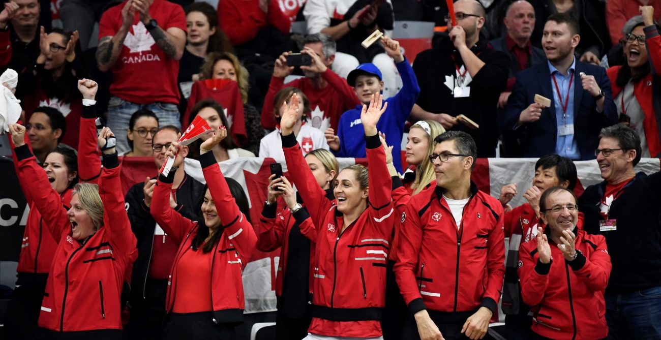 fans and team canada cheering at 2019 bjk cup