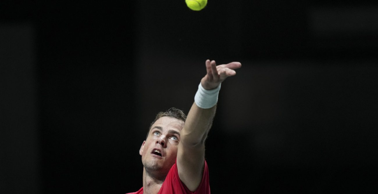 Vasek Pospisil at the Davis Cup finals in Madrid