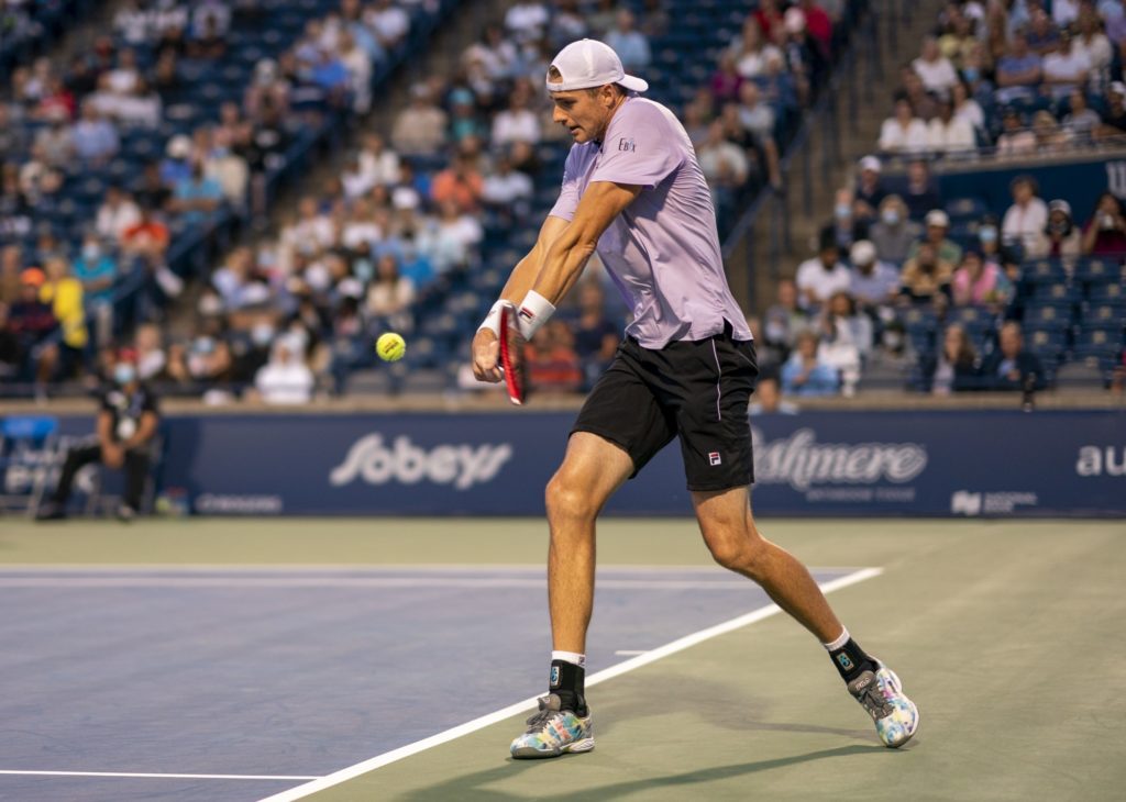John Isner in the semifinals of the 2022 NBO