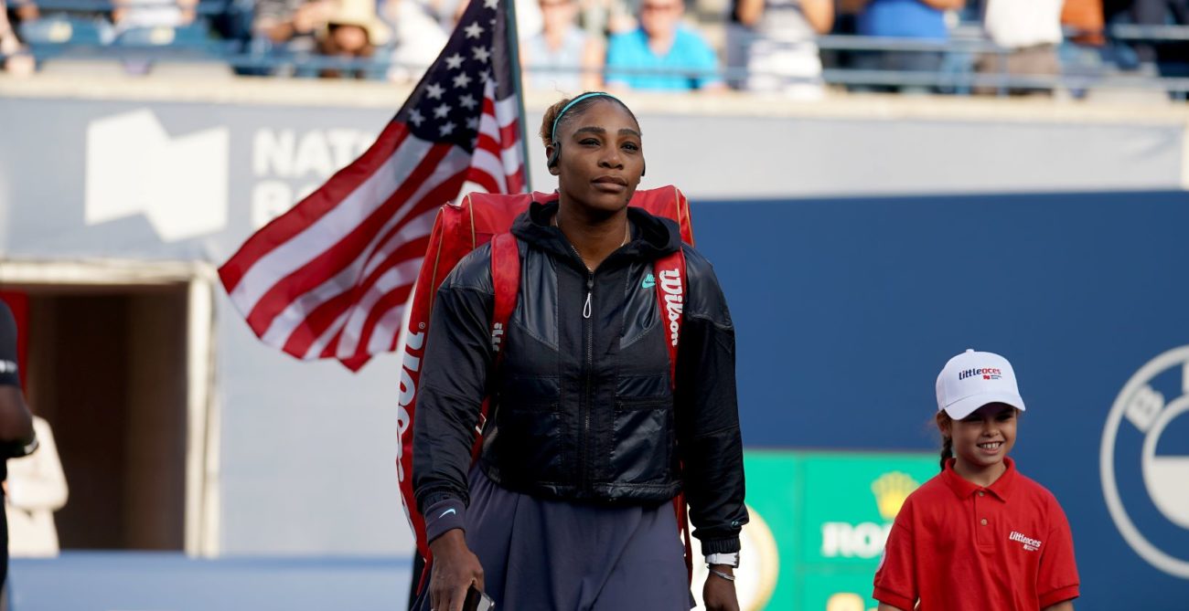 Serena walking on court