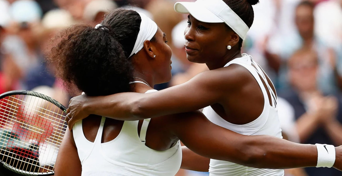 Serena and Venus hugging