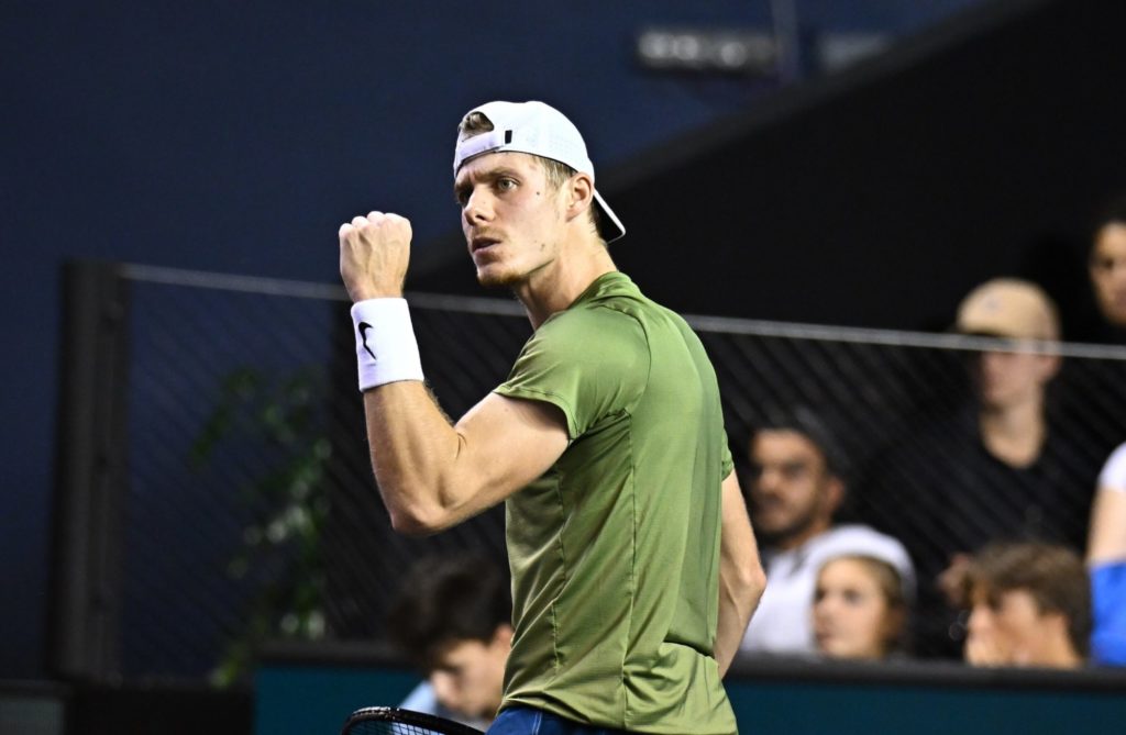 Denis Shapovalov pumps his fist.