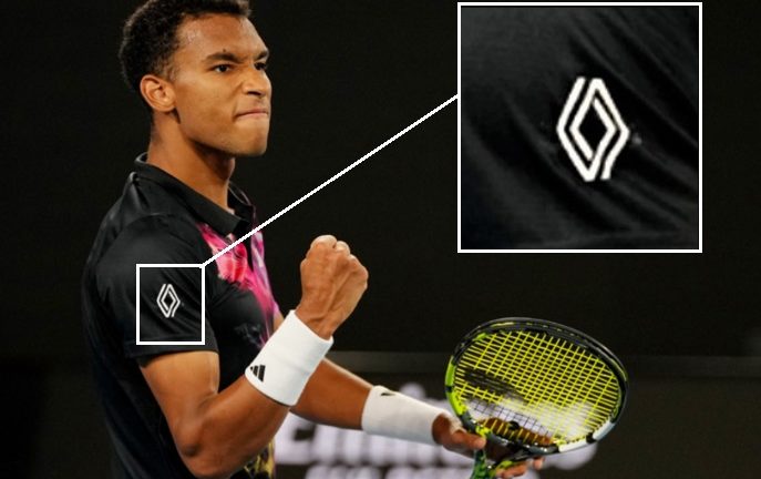 Felix Auger-Aliassime with Renault logo on shirt