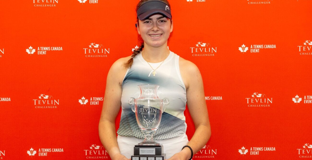 Marina Stakusic holds Tevlin Challenger trophy
