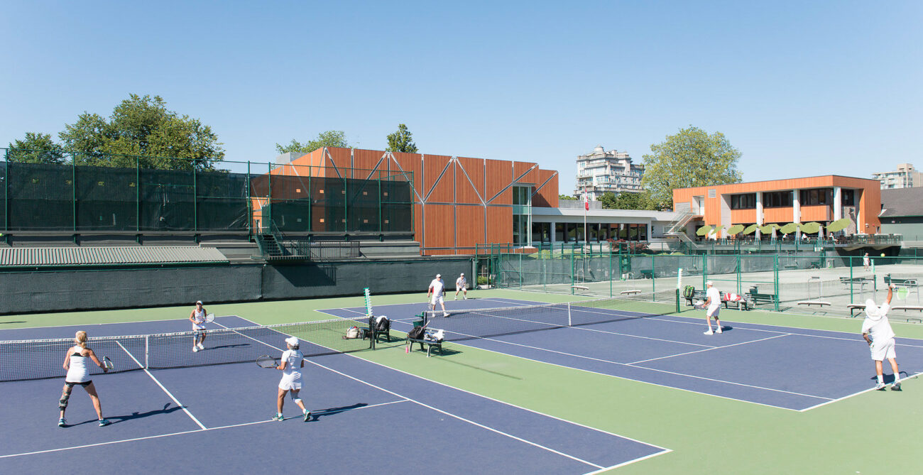 Players hit on the court at the Vancovuer Lawn Tennis and Badminton Club. It hosted an ITF Masters event in April, while Robert Oleksiuk and Gilbert White won ITF titles abroad.